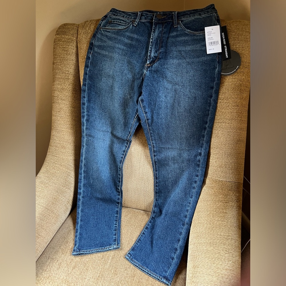 Brand new high rise straight leg jeans.